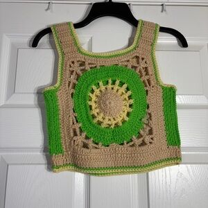 Vintage 70s Crochet Crop Tank Top